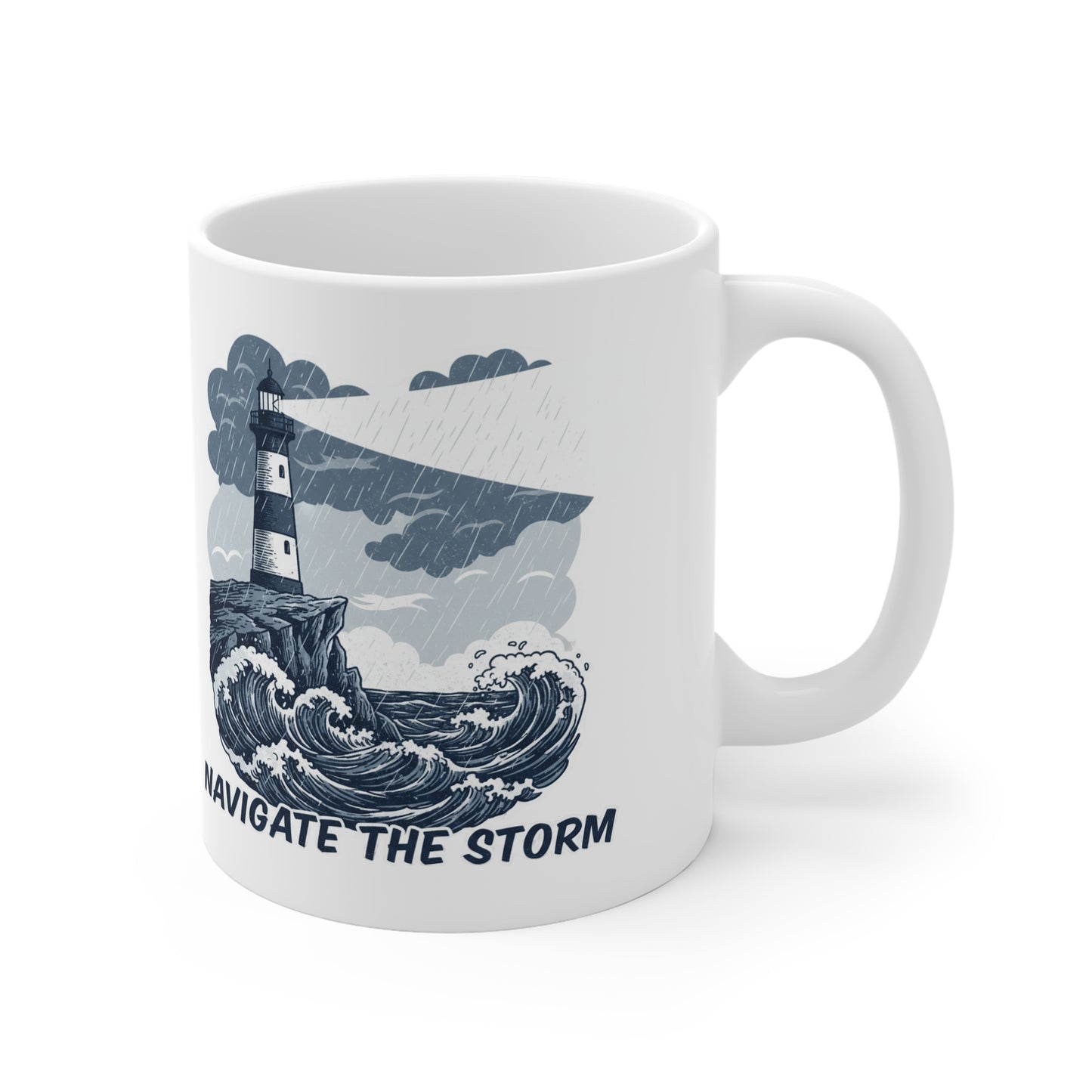"Navigate the Storm" Nautical Coffee Cup