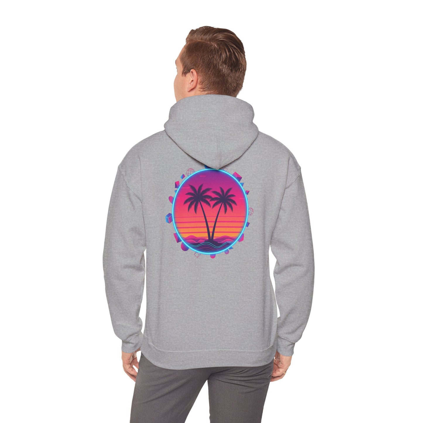 Retro Sunset Palm Beach - Unisex Hoodie