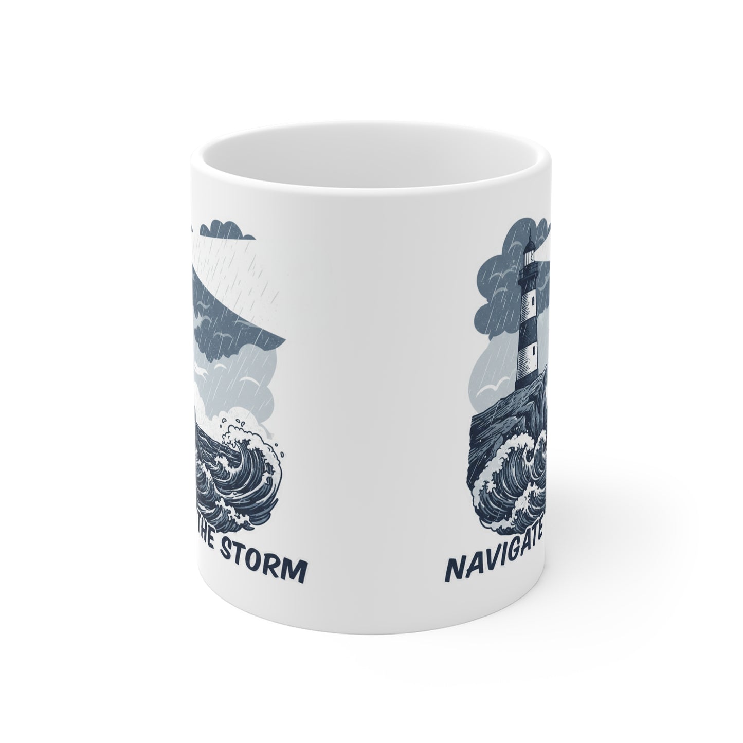 "Navigate the Storm" Nautical Coffee Cup