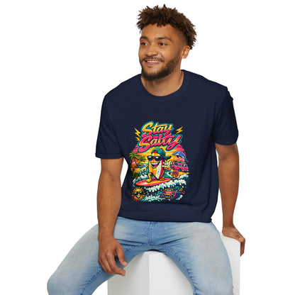 Stay Salty Beach T-Shirt — Retro Surf Cartoon Graphic Tee