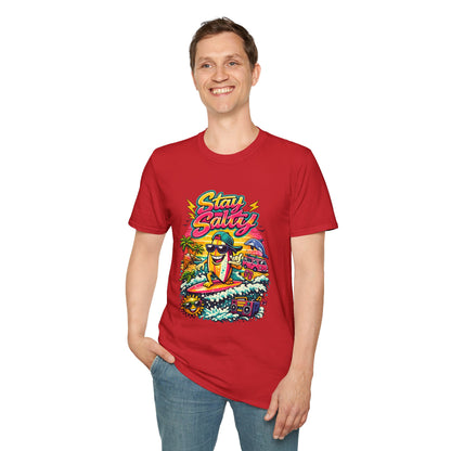 Stay Salty Beach T-Shirt — Retro Surf Cartoon Graphic Tee