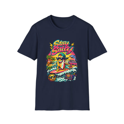 Stay Salty Beach T-Shirt — Retro Surf Cartoon Graphic Tee