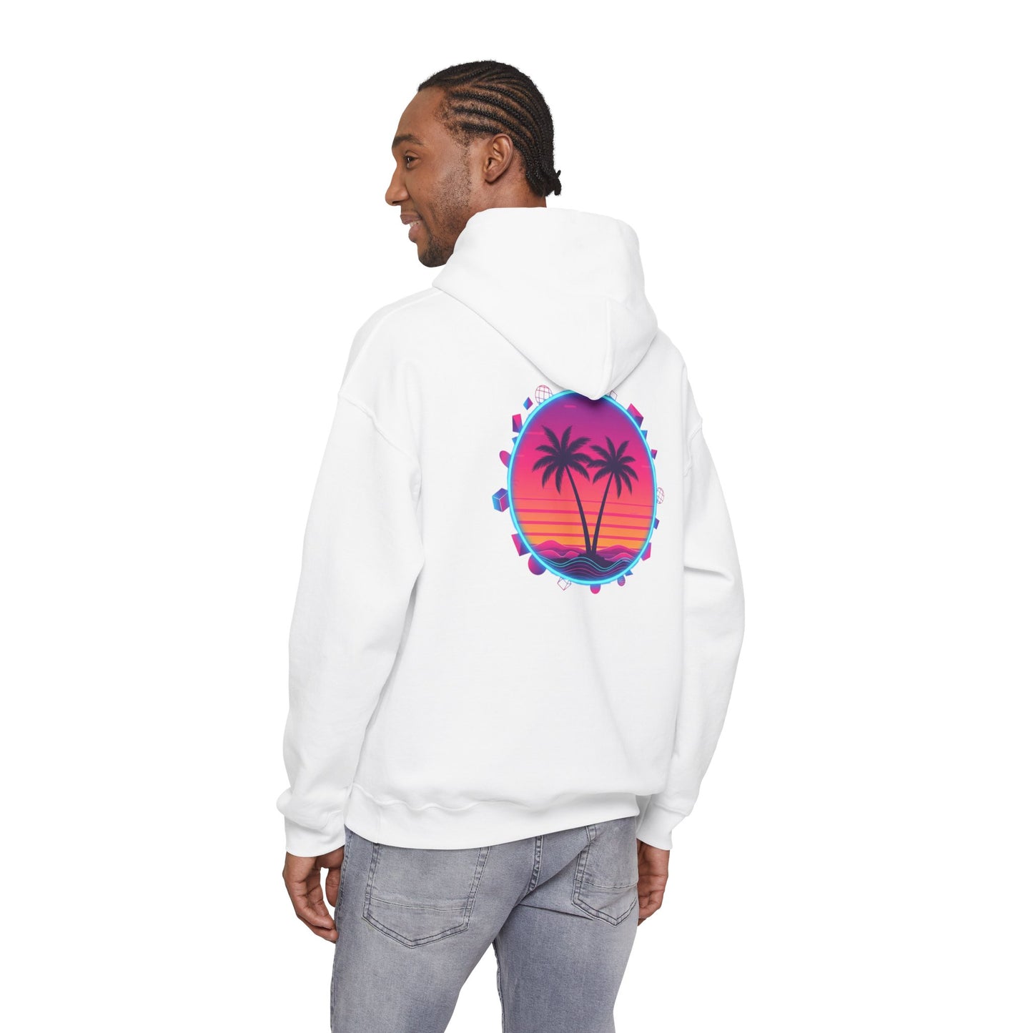 Retro Sunset Palm Beach - Unisex Hoodie