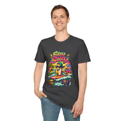 Stay Salty Beach T-Shirt — Retro Surf Cartoon Graphic Tee