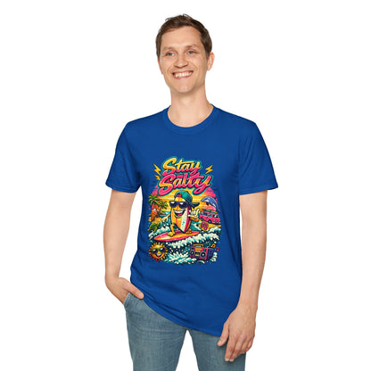 Stay Salty Beach T-Shirt — Retro Surf Cartoon Graphic Tee