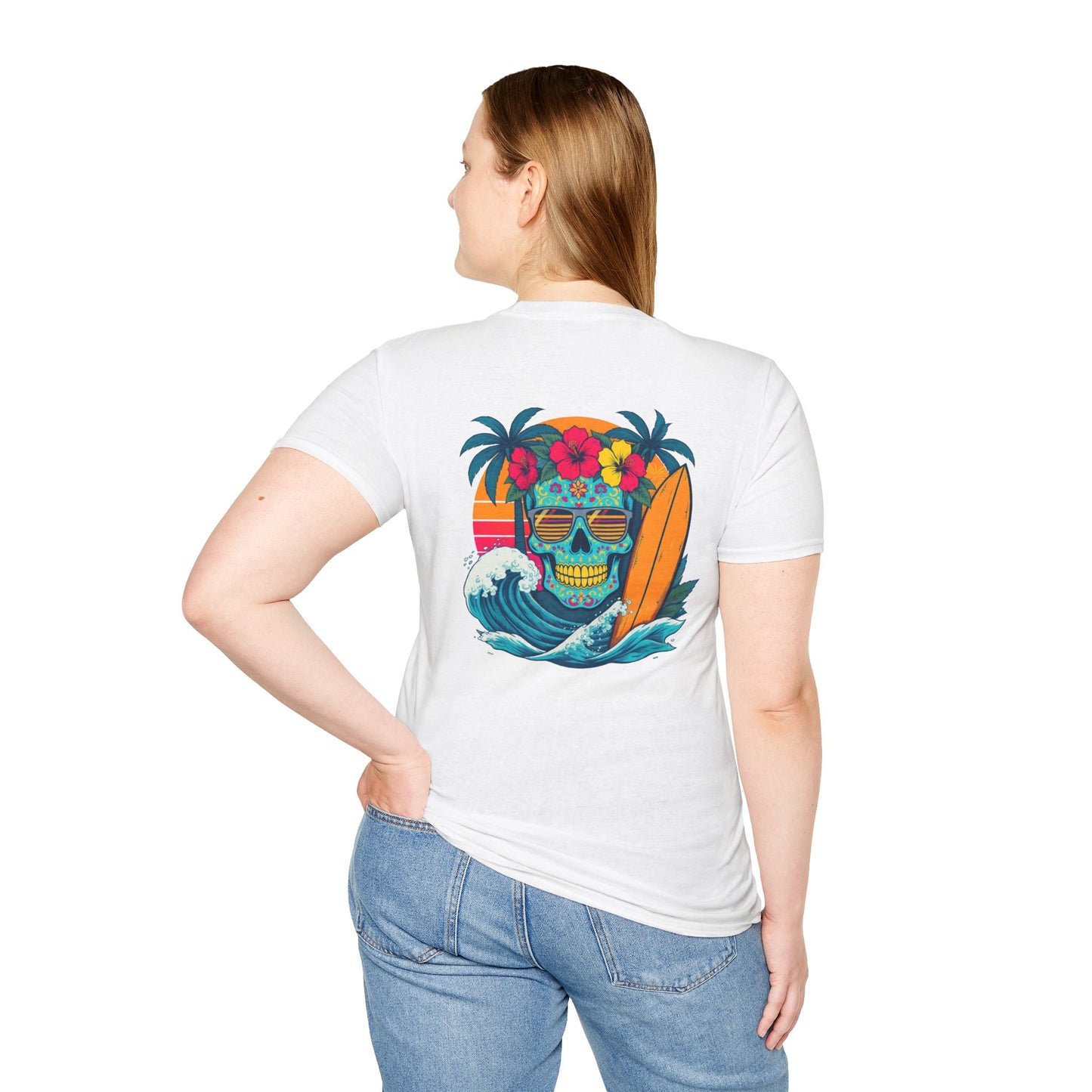 Candy Skull Surfer - Unisex Tee
