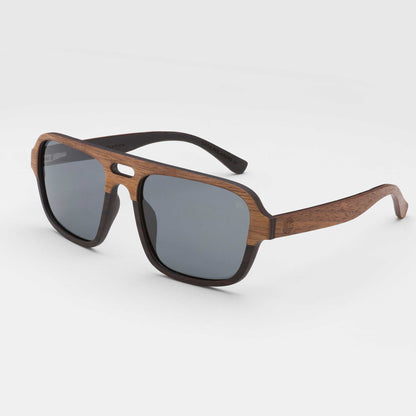Sustainable Sunglasses - Nazere Walnut Wood Sunglasses