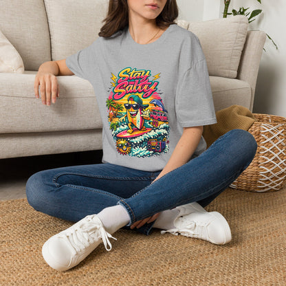 Stay Salty Beach T-Shirt — Retro Surf Cartoon Graphic Tee