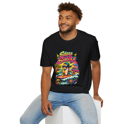 Stay Salty Beach T-Shirt — Retro Surf Cartoon Graphic Tee