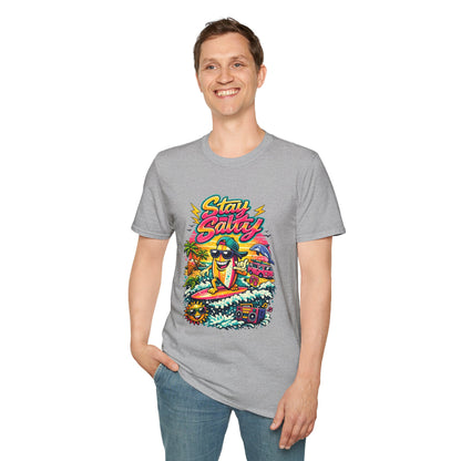 Stay Salty Beach T-Shirt — Retro Surf Cartoon Graphic Tee