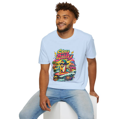 Stay Salty Beach T-Shirt — Retro Surf Cartoon Graphic Tee