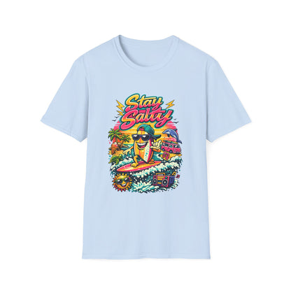 Stay Salty Beach T-Shirt — Retro Surf Cartoon Graphic Tee