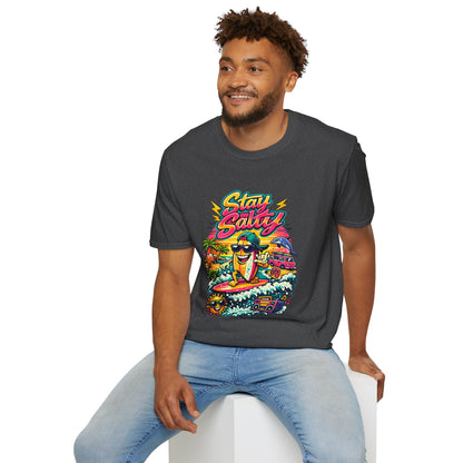 Stay Salty Beach T-Shirt — Retro Surf Cartoon Graphic Tee