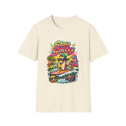 Stay Salty Beach T-Shirt — Retro Surf Cartoon Graphic Tee