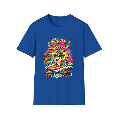 Stay Salty Beach T-Shirt — Retro Surf Cartoon Graphic Tee