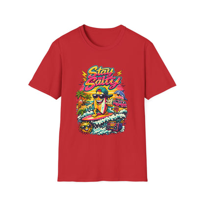 Stay Salty Beach T-Shirt — Retro Surf Cartoon Graphic Tee