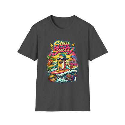Stay Salty Beach T-Shirt — Retro Surf Cartoon Graphic Tee