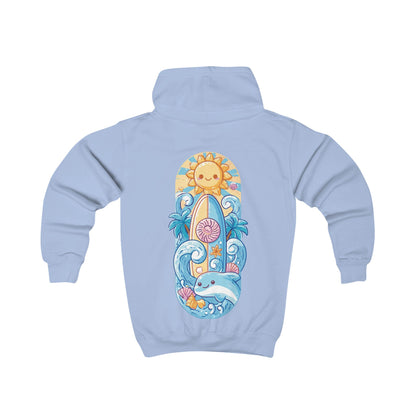 Cute Surfboard & Dolphin - Kids Hoodie