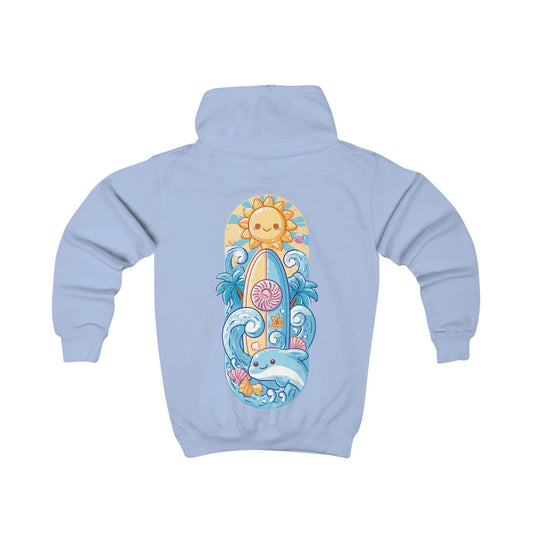 Cute Surfboard & Dolphin - Kids Hoodie