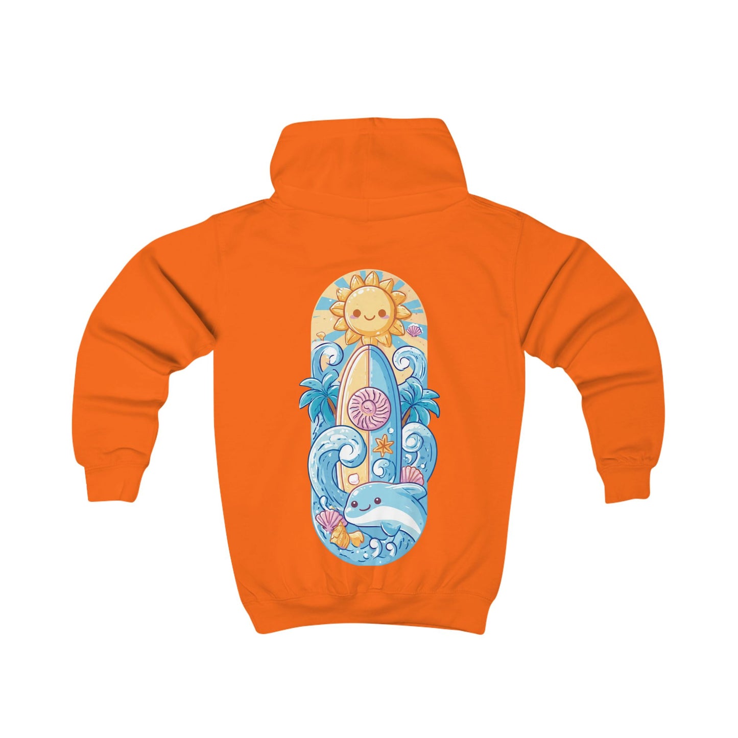 Cute Surfboard & Dolphin - Kids Hoodie
