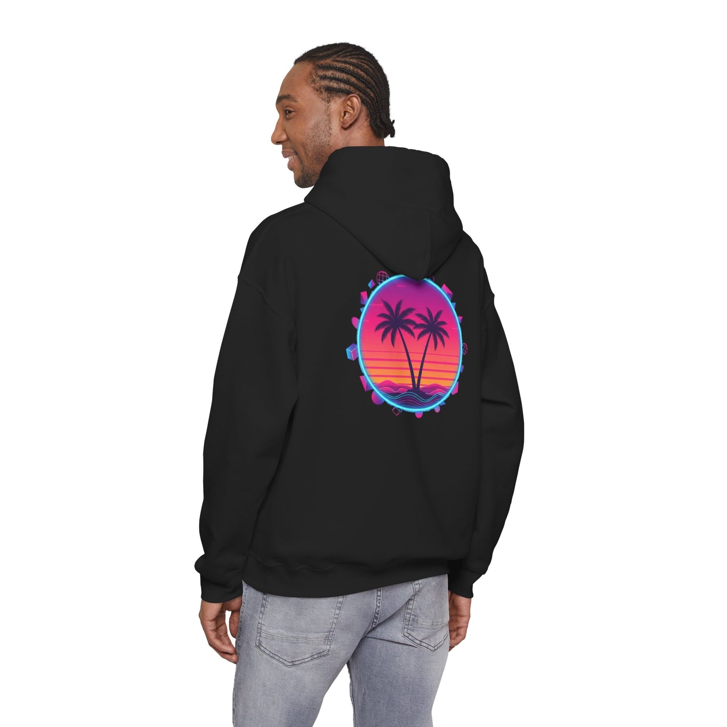 Retro Sunset Palm Beach - Unisex Hoodie