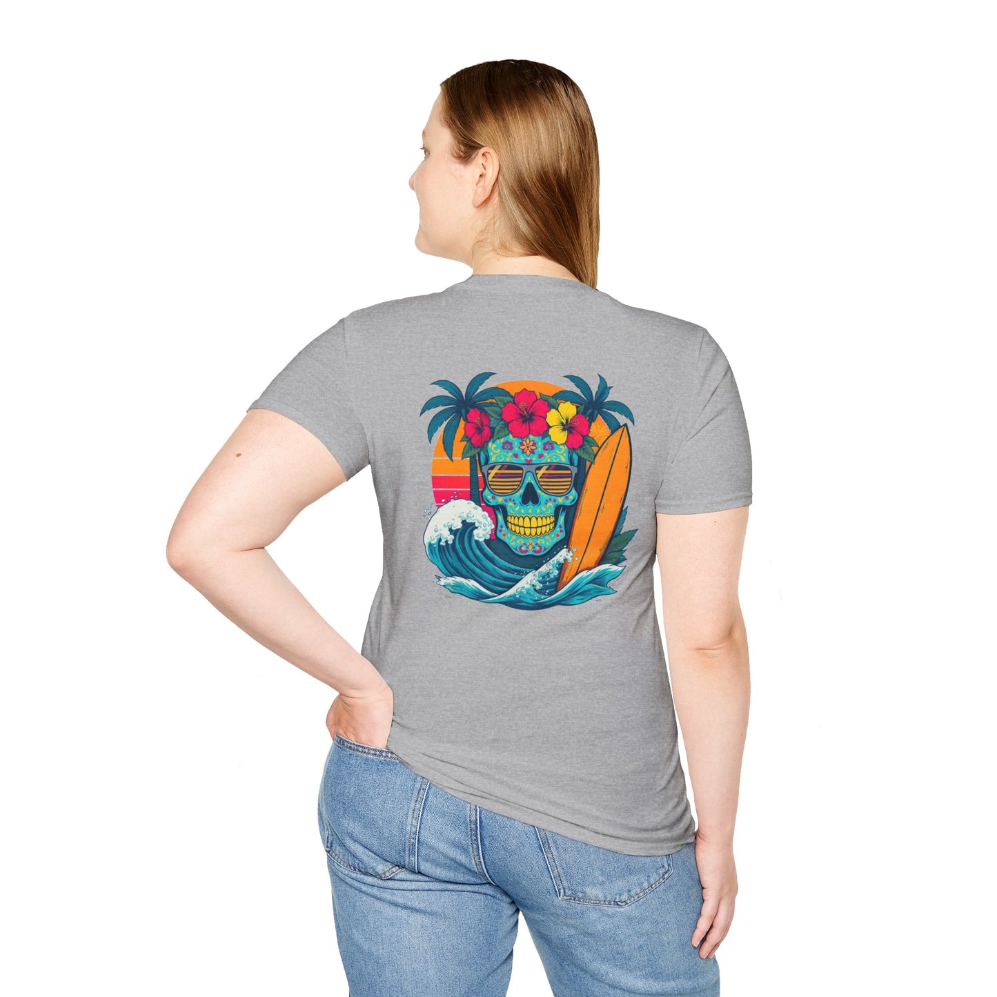 Candy Skull Surfer - Unisex Tee