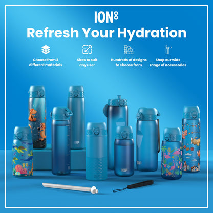 Leak Proof 1 Litre Thermal Water Bottle, Insulated, Blue, 1L