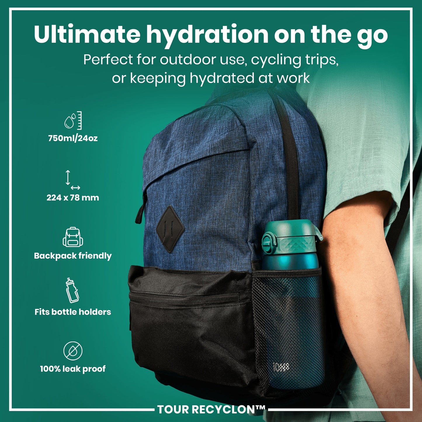 Bottle, Recyclon, Aqua, 750ml