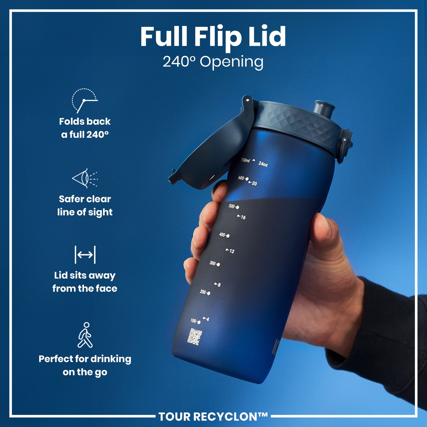 Bottle, Recyclon, Navy, 750ml