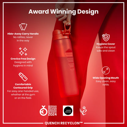 Leak Proof 1 litre Water Bottle, Recyclon, Red, 1L