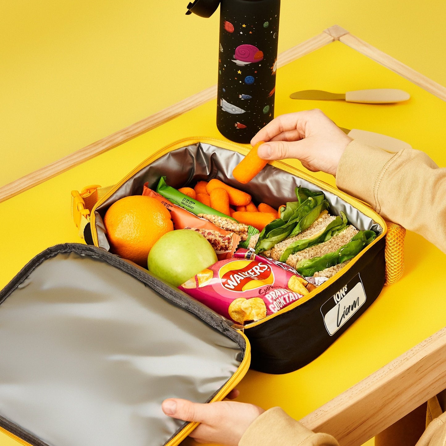 Kids Lunch Bag, Insulated, Spaceships, Medium