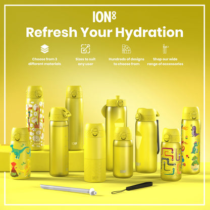 Leak Proof Slim Water Bottle, Recyclon, Dragons, 500ml (18oz)