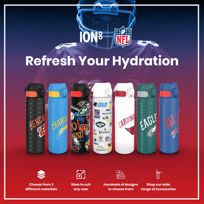 Leak Proof NFL Water Bottle, Stainless Steel, Arizona Cardinals, 600ml (20oz)