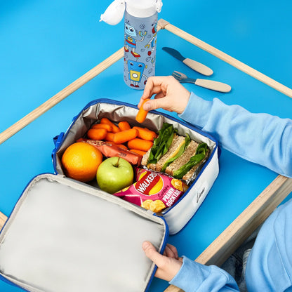 Kids Lunch Bag, Insulated, Robots, Medium