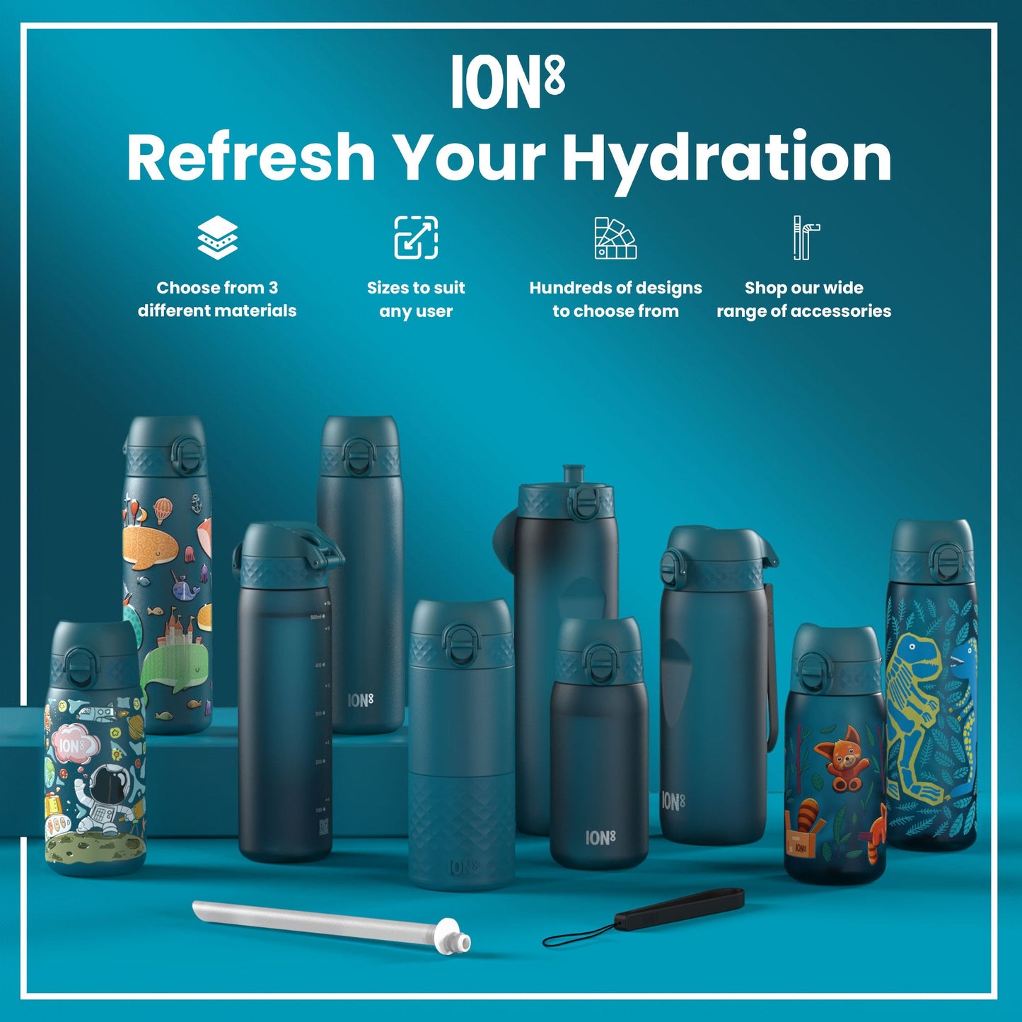 Leak Proof Thermal Steel Water Bottle, Insulated, Space, 320ml (11oz)