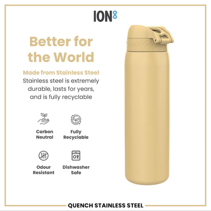 Leak Proof 1 Litre Water Bottle, Stainless Steel, Desert, 1L