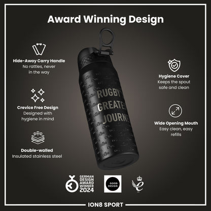 Lions X ION8 Insulated Steel Water Bottle, British & Irish Lions, Rugbys Greatest Journey, 750ml (24oz)