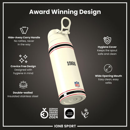 NFL x ION8 Insulated Steel Water Bottle, NFL Falcons, 750ml (24oz)