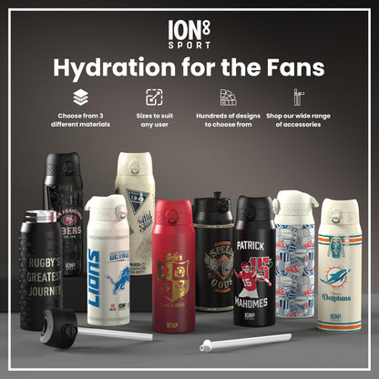 NFL x ION8 Insulated Steel Water Bottle, NFL Saints, 750ml (24oz)