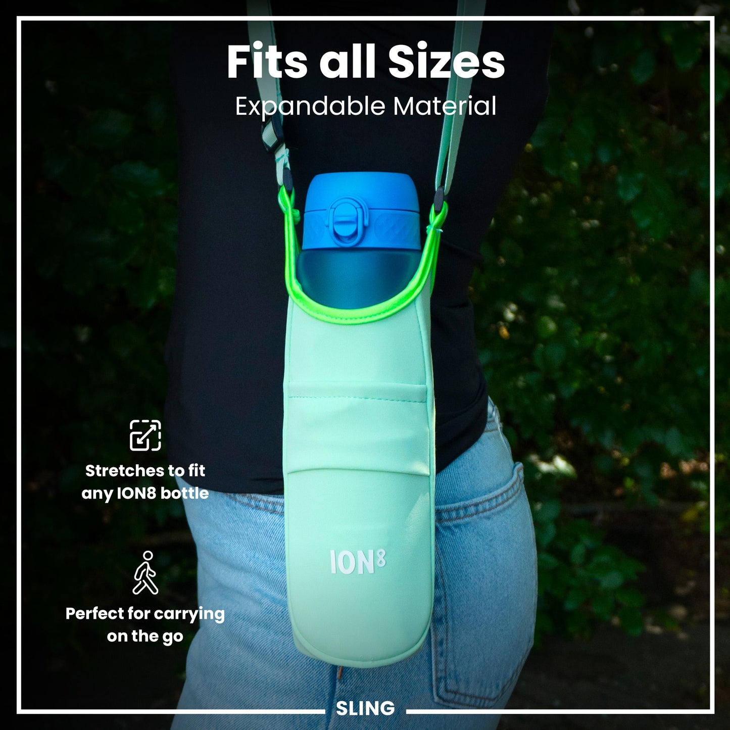 Lightweight, Sling Bottle Bag, Green