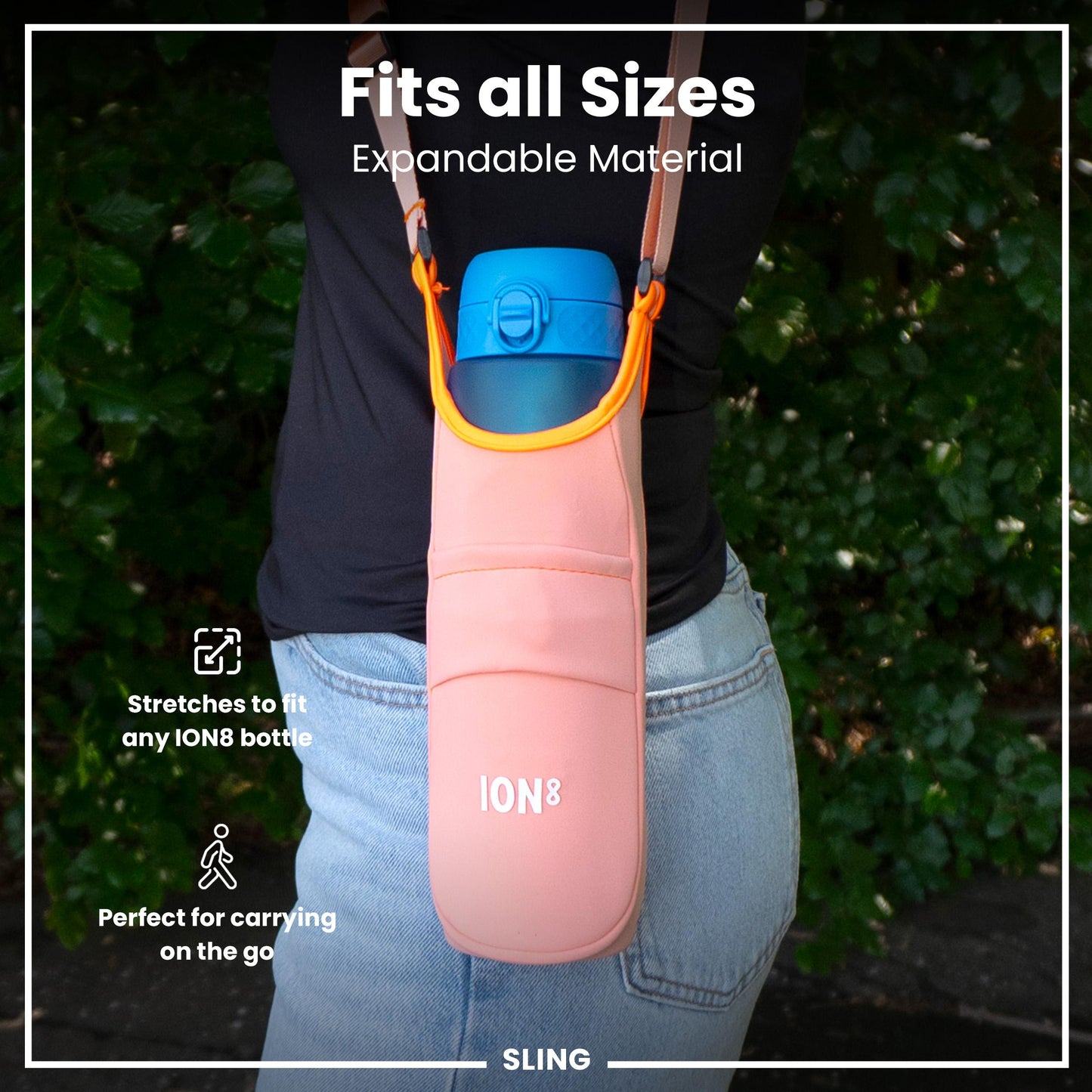 Lightweight, Sling Bottle Bag, Coral